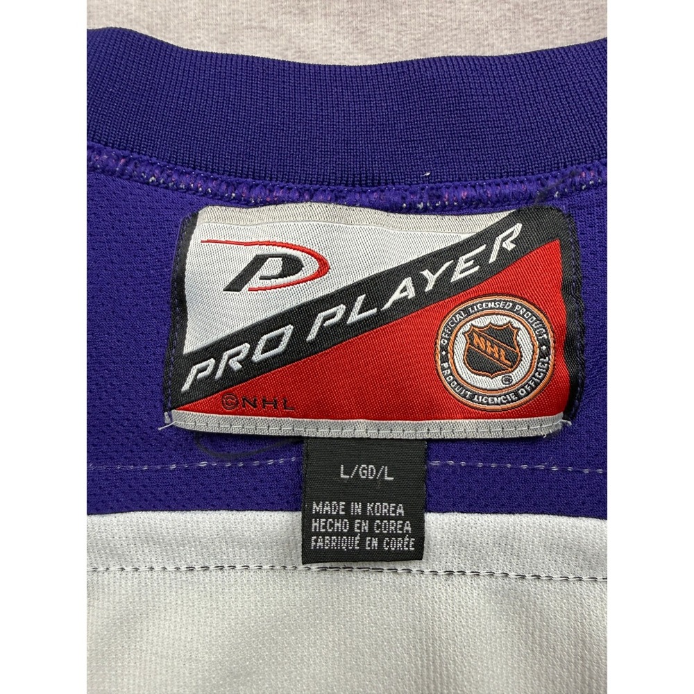 VTG LA Kings Pro Player NHL Hockey Jersey White Purple Mens L 90s Y2K Embroidery - Picture 2 of 16